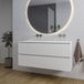 Saniclass Chaci Badkamermeubelset - 120x46x55cm - keramische wastafel wit - 2 wasbakken - zonder kraangaten - 2 lades - ronde spiegel met verlichting - mat wit