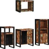 vidaXL Badkamermeubel Set 4 stuks Veelkleurig en Zwart 55 x 35 x 60 cm