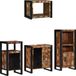 vidaXL Badkamermeubel Set 4 stuks Veelkleurig en Zwart 55 x 35 x 60 cm