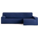 ECOMMERC3 Bankhoes voor chaise longue, lange arm rechts, bi-elastisch, ademend, voor chaise longue-bank, blauw, met elastieken en schuimstoffen, bescherming tegen slijtage