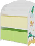 en.casa Kinderboekenkast Orust opbergkast 97,5x82,5x29,5 cm dinosaurusmotief