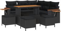 vidaXL Tuinbank Set 9-delig 9 Zitplaatsen Zwart
