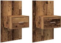 vidaXL Table de chevet - 2 pièces - Bois vieilli - 50 x 32,5 x 80cm