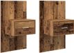 vidaXL Table de chevet - 2 pièces - Bois vieilli - 50 x 32,5 x 80cm
