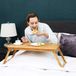 Songmics Table pour ordinateur portable Bambou Réglable en hauteur et Pliable