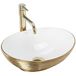 Rea Sofia Brush Gold Opzetwastafel Wit En Goud 41x34,5 cm