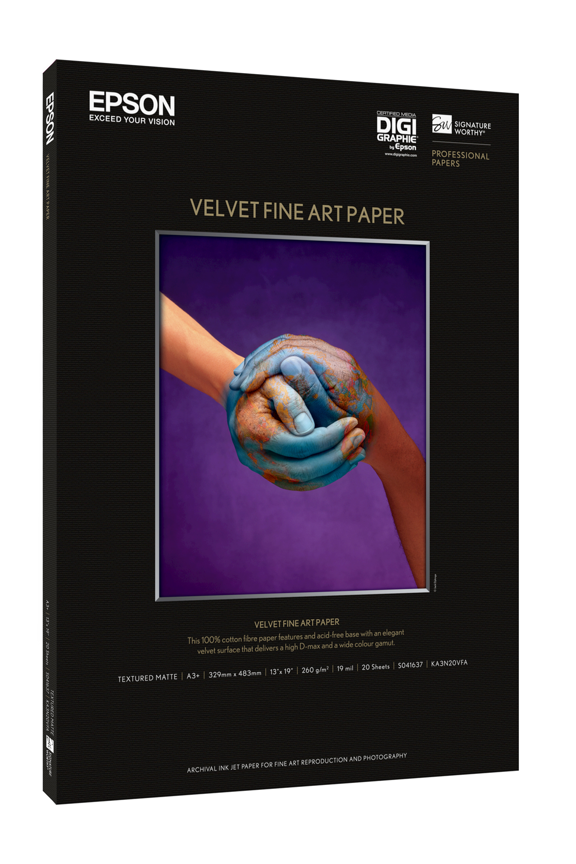 Epson Velvet Fine Art Paper, DIN A3+, 260g/m², 20 Vel