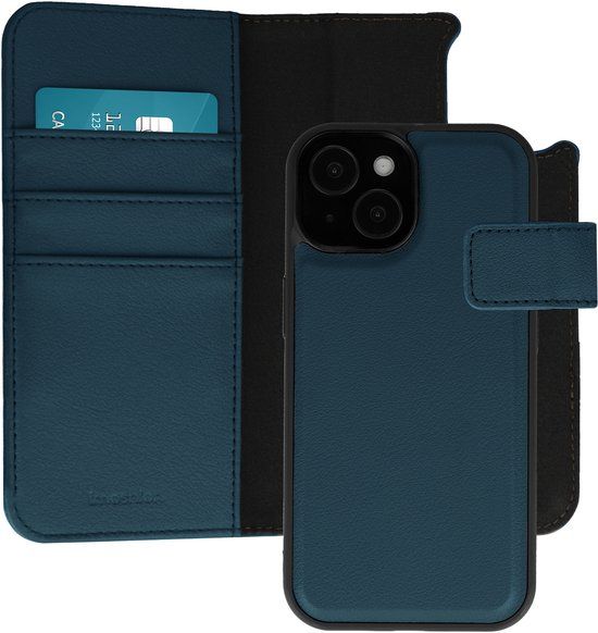imoshion Hoesje - Geschikt voor Apple iPhone 15 - Uitneembare 2-in-1 Luxe Bookcase - Blauw