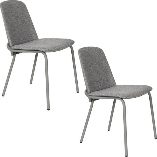Zuiver Clip Eetkamerstoelen Grijs - Set van 2