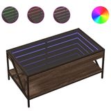 VidaXL Table basse avec LED Infinity 90x50x38 cm Brun Chêne