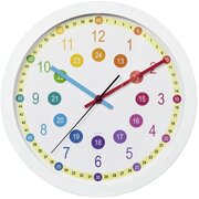 Hama Wandklok voor kinderen "Easy Learning", diameter 30 cm, geluidsarm