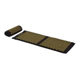 TREXO Grote acupressuurmat met kussen, zwart, 110 x 44 x 2 cm, met kussen, 38 x 15 cm, inclusief overtrek van katoen en 18D-spons, slijtvaste pvc-spikes, verlicht spierspanning