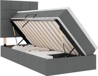 vidaXL Opslagbed met matras, donkergrijs, 90 x 190 cm, stof