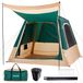Vevor Campingtent voor 4 personen, opblaasbare familietent met oplaadbare pomp, TPU-luchtslang en 5 gaasramen, cabinetent met draagtas voor gezinskamperen en wandelen, groen
