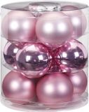 Inge's Christmas Decor Gmbh 24x pièces boules de Noël en verre rose 8 cm brillant et mat