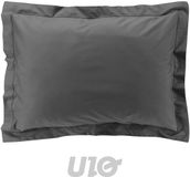 Douceur d'intérieur Percale Taies d'oreiller Anthracite Coton Uni 50 x 70 cm