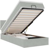 vidaXL Ottoman Bed with Mattress 90x190cm Velvet Light Grey