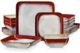 Service set – 4 personnes – 16 pièces – Céramique, rouge