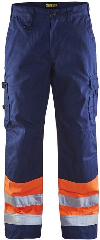 Blåkläder 1564-1811 Werkbroek High Vis klasse 1 Marineblauw/Oranje maat 60
