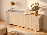 Vente-unique Buffetkast met 4 deuren - Natuurlijk licht en beige NOZYLO