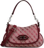 GUESS Samantha Flap Shoulder Bag Merlot Logo donkerrood