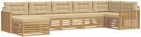 vidaXL Buiten bankenset 7-delig Wit en Beige