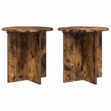 vidaXL Plantenstandaard 2 stuks gerookt eiken 40 x 40 x 40 cm Bewerkt hout