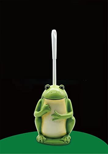 JIUJ Compacte Toiletborstel Badkamer Nieuwigheid Toiletborstel Houder Cartoon Kikker Hars Toilet Scrubber Set