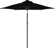 vidaXL Parasol met stalen paal 225x225x212 cm zwart