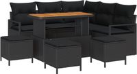 vidaXL Tuinbank Set 9-delig Zwart