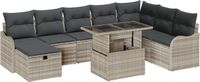 vidaXL Tuinbank Set Lichtgrijs Polyrotan