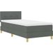 Lit Simple Lit Adulte Lit À Ressort Led Avec Bandes Led Gris Foncé 80 X 200 Cm Tissu