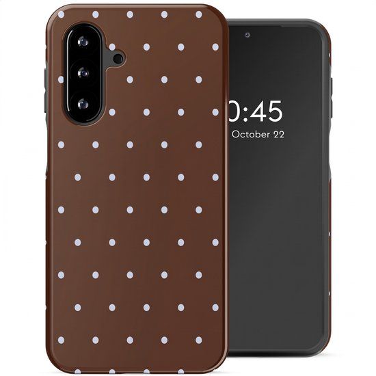 Selencia Hoesje - Geschikt voor Samsung Galaxy A17 (5G) / A17 (4G) - Backcover - Happy Dots Chocolate