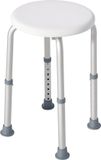 HOMCOM Tabouret de douche - Aluminium - Blanc