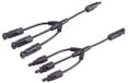 1x PV4 T-adapterkabelset 3/1, 6mm², SW/SW, 30cm – Parallelle aansluiting voor fotovoltaïsche systemen, 3x stekkers naar 1x stopcontact, zwart