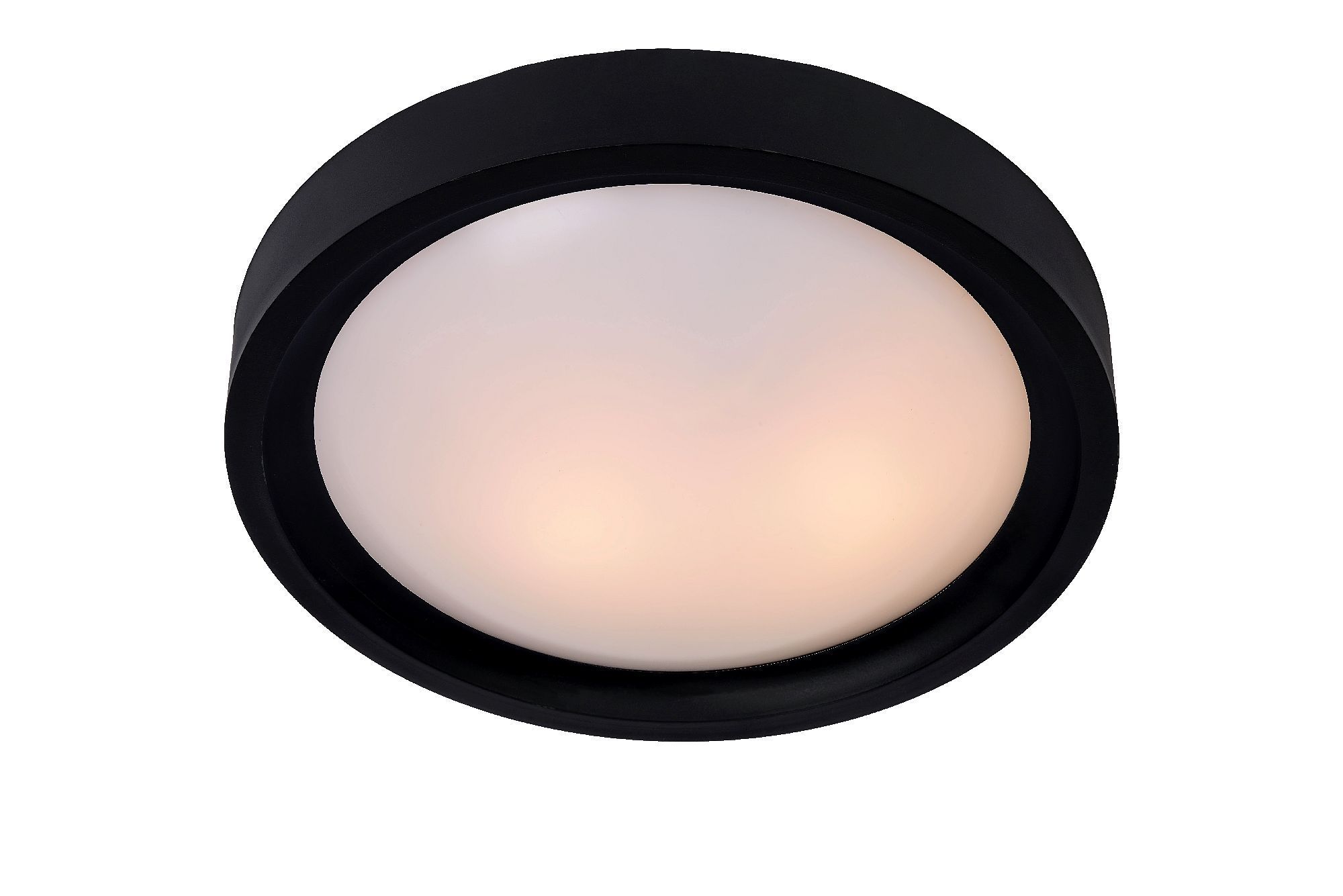 Lucide Lex - Plafonniere - 2 Lichts - Ø36cm - Zwart - 5411212082312
