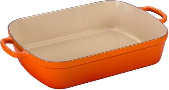 Le Creuset Gietijzeren Braadslede 37 x 29 cm Oranjerood