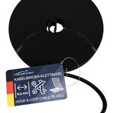 KabelDirekt Klittenband kabelbinders hersluitbaar – 5m – 12,5mm, zwart
