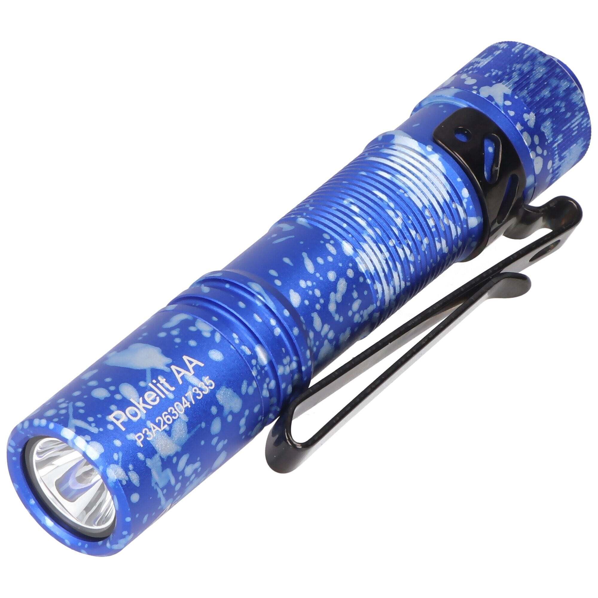 ACEBEAM AceBeam Pokelit AA LED zaklamp in blauwe camouflage look, 550 lumen, inclusief 14500 Li-Ion 920mAh b