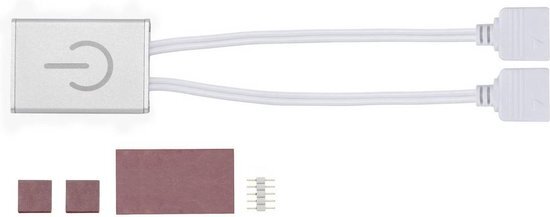 Paulmann 70975 Stripe MaxLED Touch Switch max. 144 Watt dimbare lichtband zilveren lichtstrip metalen LED band