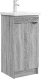 vidaXL Badkamer Vanity met Wastafel Grijs Sonoma 42 x 40 x 84,5 cm