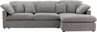 Hioshop Amalfi chaise longue bank 6 sierkussens links grijs