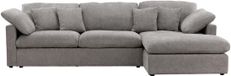 Hioshop Amalfi chaise longue bank 6 sierkussens links grijs