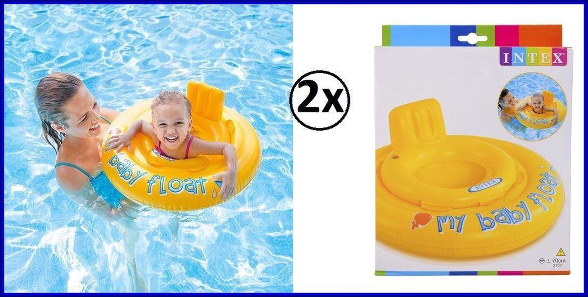 Intex 2x Opblaasbare Baby Float - 6 tot 12 maanden - tot 11 kilogram - Geel
