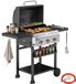 Merkloos / Sans marque MH FRANCE Gasgrill 9 kW 3 Branders BBQ Grillwagen RVS