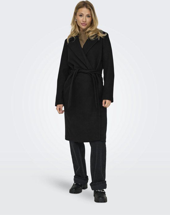 Only Alvilda Life Wrap Coat Otw Noos 15314362 Black/solid - Women's Size M