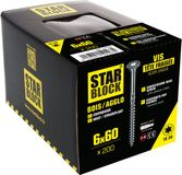 Starblock Hout- en Spaanplaatschroeven TX - 6x60mm - 200 stuks