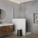 Fortifura Galeria Halfhoge Inloopdouche - 140x80cm - helder glas - 8mm - nano - met profiel en stabilisatiestang - PVD - geborsteld RVS