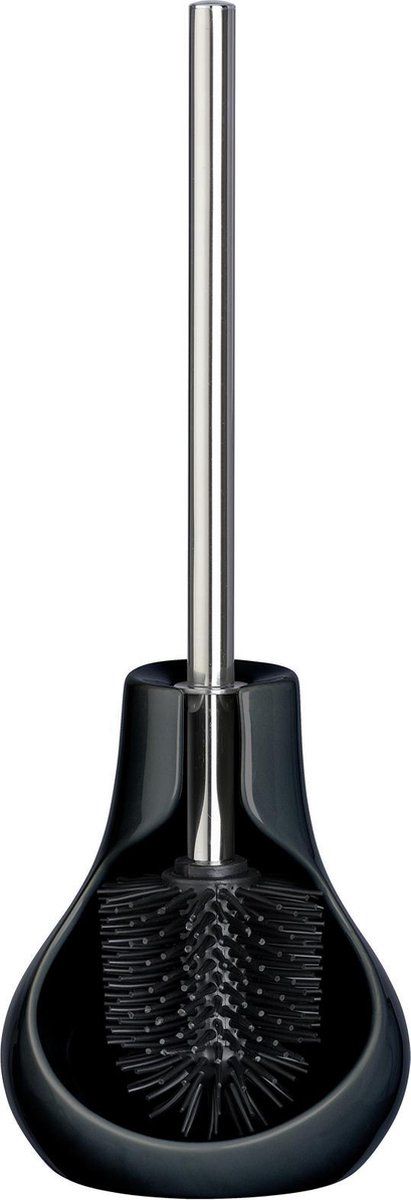 WENKO Toiletborstel zwart met siliconen borstelkop