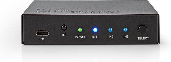 Nedis HDMI Switch - 3 poorten - 4K@60Hz - USB-C/HDMI - Antraciet